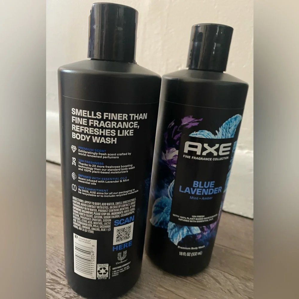 Axe Fine Fragrance Collection Men's Body Wash Blue Lavender, 18 oz-2 Pack